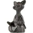 thumbnail image 4 of Figura de gato Buda caprichosa, coleccionable de yoga y meditación, regalos para amantes de los gatos, 4 of 5