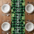 thumbnail image 6 of St. Patrick's Day Table Runner - 90 Inch Long, Kitchen Dining Table Runner Dresser Scarves, Shamrocks Green Boots Bools Farm Plaid Farmhouse Decor for Coffee Tables Wedding Party Banquet, 6 of 8