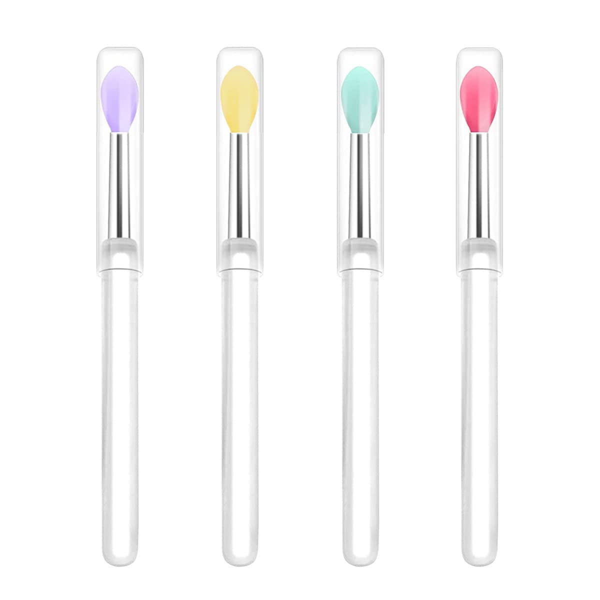 Silicone Lip Brushes with Transparent Handles and Caps. Perfect