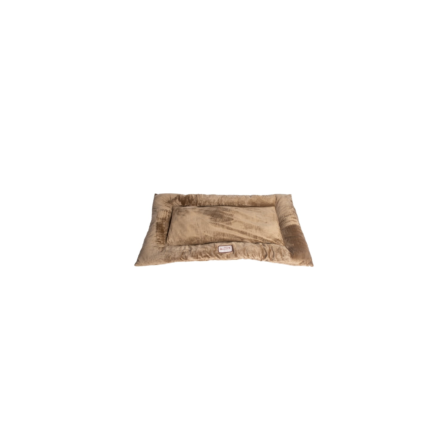 Large Velvet Dog Bed - Rectangular Pet Mat with Cushion - Soft Washable Cover - 27x19x2