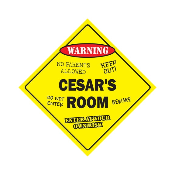 Cesar's Room Sign Crossing Zone Xing | Indoor/Outdoor | 20" Tall kids bedroom decor door children's name boy girl