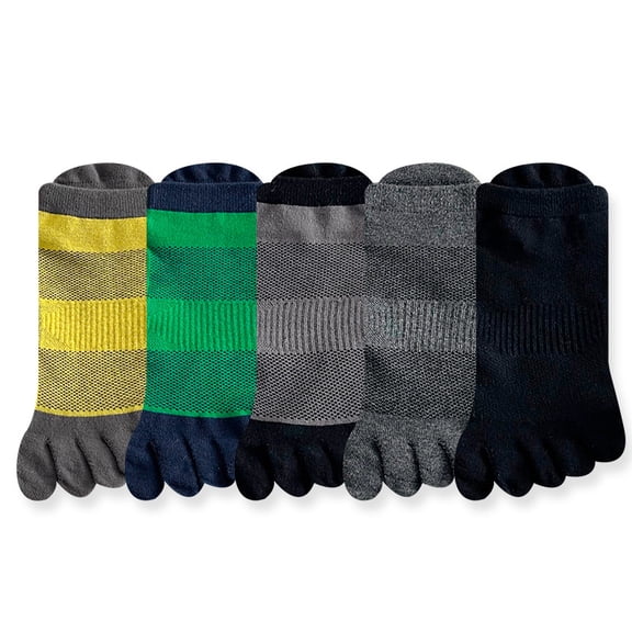 Eryueer 5 Pairs Women Men Ankle Toe Socks Cotton Warm Crew Toe Separator Socks for Athletic Running