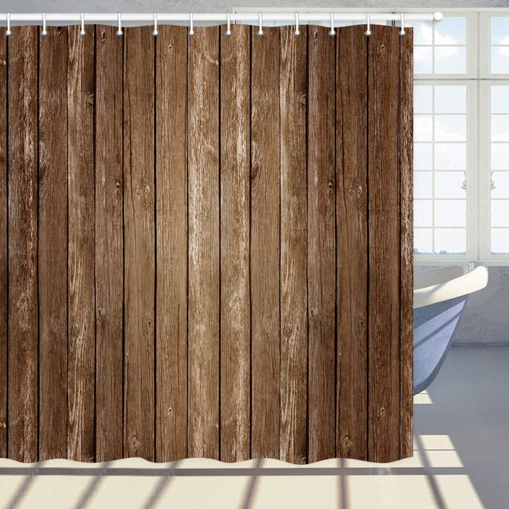 Wooden Shower Curtain Wood Texture with Natural Pattern Background