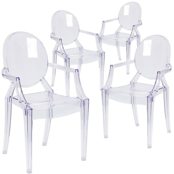 Max  Ghost Chair with Arms in Transparent Crystal, PK4