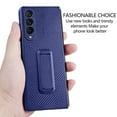 thumbnail image 4 of Samsung Galaxy Z Fold 4 Case, ELEHOLD Carbon Fiber Slim Thin Case with Hidden Kickstand Temper Glass Film Shockproof Anti-Scratch Cover for Samsung Galaxy Z Fold 4 5G 2022, Royalblue, 4 of 7