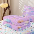 thumbnail image 6 of Manfei Kawaii Ringed Planets Zipper Twin Comforter Sets with Fitted Sheet and 2 Pillowcases,Cute Clouds Zipper Bedding Set,Pink Purple,Colorful Stars Reversible,4pcs, 6 of 8