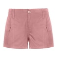 thumbnail image 4 of Curuila Womens Cargo Denim Shorts Summer Solid Color Casual High Waist Comfortable Stretch Pocketed Short Pink Size L, 4 of 4