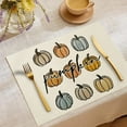 thumbnail image 2 of Juego de 4 manteles individuales de otoño con calabazas y hojas de arce, ideales para Acción de Gracias, de 30 x 45 cm, para cocina, comedor y decoración rústica., 2 of 8