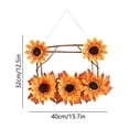 thumbnail image 3 of Fall Front Door Floral Swag, Artificial Thanksgiving Maple Leaves Door Hanging with Daisy Pumpkin, Autumn Harvest Twigs Swag Wreath for Farmhouse Mantel Wall Indoor Outdoor Home Decor, 3 of 6