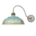 thumbnail image 4 of Golden Lighting Kinsley 1-light Swing Arm Wall Lamp in Antique Teal shade, 4 of 7