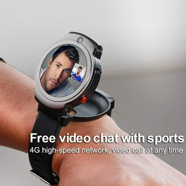 Smart Watch Sports WiFi GPS BT Smartwatch 1.6 Inch Touch Screen Fitness Tracker Android 7.1 3GB 32GB Music Player Phone Call Dual Camera Support Nano SIM Card Heart Rate Monitor Pedometer Walmart