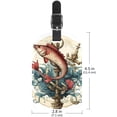 thumbnail image 6 of Square 2Pack PU Leather Anchor Fish Cruise Luggage Tag with Privacy Cover and Name ID Tag for Travel Handbags Backpacks Luggage Tags, 6 of 6