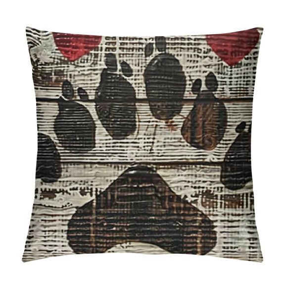 Piece Set Saying This Home is Filled with Kisses Wagging Tails Wet Noses and Love Dog Claw Animal n Decorative Throw Pillow Case Cushion Cover Square