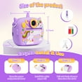 thumbnail image 6 of PayUSD Kids Camera Selfie Video Instant Print Birthday Gifts for Christmas Girls Boys Age 3-12 1080P Digital Photos Portable Toddler Toys for 4 5 6 7 8 9 10 Year Old with 32GB SD Card Purple Unicorn, 6 of 7