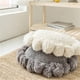thumbnail image 4 of Nicole Knupfer Cojín redondo bohemio con pompones, cojín de macramé, cojín de suelo, cojín tejido, redondo, taburete, cojín de asiento, decoración del sofá del hogar (beige), 4 of 6