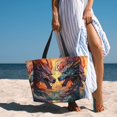 thumbnail image 5 of Rocae Colorful Wave Dragon Head for Large Women's Waterproof Beach Bag Tote with 7 Pockets Pool Bag for Travel Gym Vacation, 5 of 6