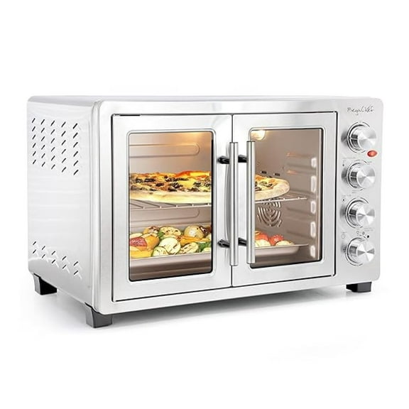 47 Quart Electric French Door Oven - Convection, Rotisserie, Countertop Oven with Lamp