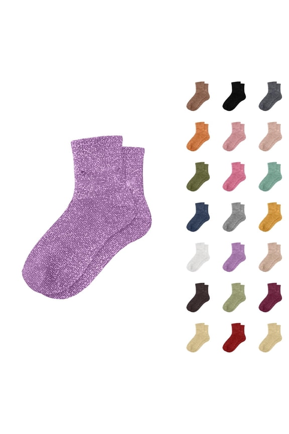 Glitter Sparkle Slouch Socks for Women 2025 Casual Fashion Stretch Cute Comfortable Mid Calf Socks