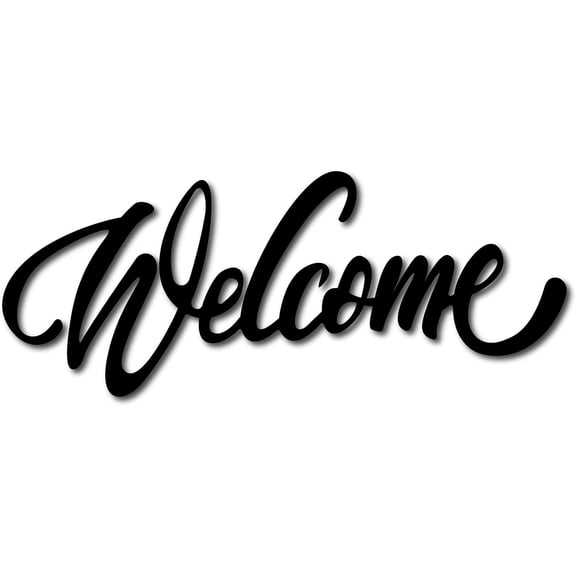 Welcome Wood Letters Sign Unfinished Cutouts Wooden Wall Art Decoration Black Wall Sculpture Hanging Decor for Home Porch Wedding Party Classroom Farmhouse 11.9 x 4.7 Inch Black 1pc