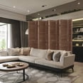 thumbnail image 2 of Jaxpety 67" High 8 Panel Louvered Wood Room Divider Folding Privacy Screen Wall Partition, Brown, 2 of 8
