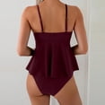 thumbnail image 5 of Womens Two Piece Tankini Modest Sexy Ruffled Cutout Tops Bathing Suit with Bottom Beach Resort Full Coverage Swimwear, XL, 5 of 5