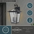 thumbnail image 4 of Derby 10-in W 3 Light Dusk to Dawn Matte Black Outdoor Wall Lantern Clear Glass Shade, LED Compatible, 4 of 13