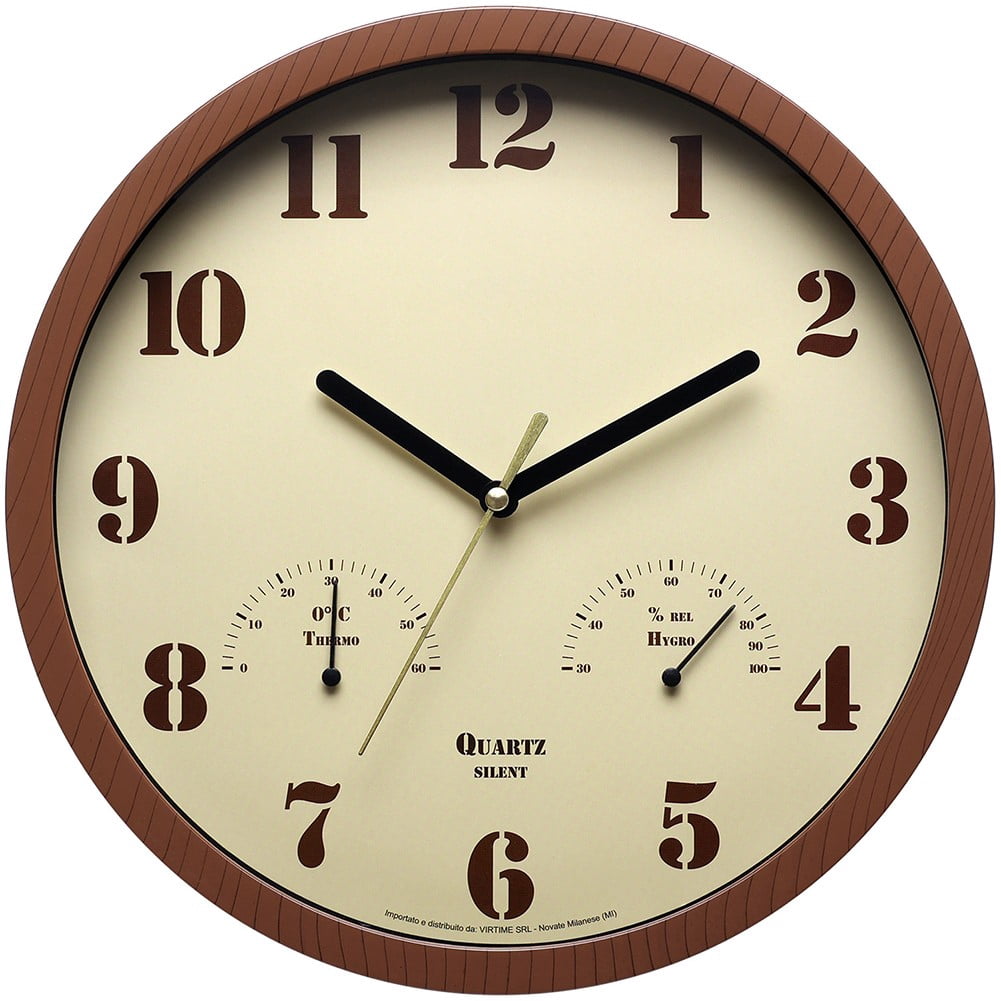 RANME Small Outdoor Clocks For Patio With Thermometer & Hygrometer Indoor Outdoor Use