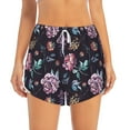 thumbnail image 2 of Goofa Roses Flowers Printed Women 2 in 1 Running Shorts,Quick Dry Athletic Workout Shorts,High Waisted Athletic Shorts with Liner Pockets-Medium, 2 of 9