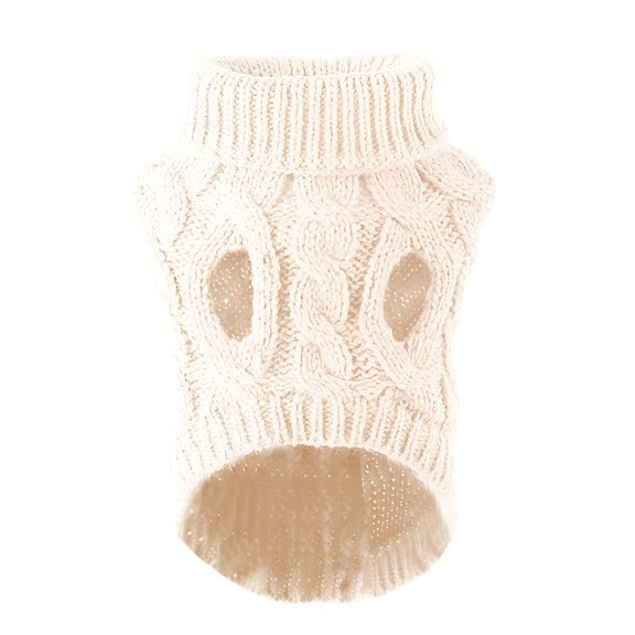TELOLY 1Pcs Dog Sweater,Polyester Dog Sweaters for Medium Dogs Boy,Kitten Clothes,White,M