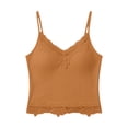 thumbnail image 5 of Womens Camisoles Lace V Neck Sleeveless Tank Top Summer Spaghetti Strap Slim Fitted Sexy Cami Tops Casual Soft Lightweight Going Out Cute Shirts Trendy Beach Travel Clothes, Orange XL, 5 of 5