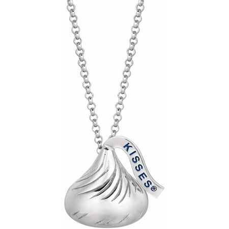 Hershey's Kisses Women's Sterling Silver Medium Flat Back Pendant, 16 with 2 Extension