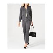 Le Suit Womens 3-Button Pant Suit charcoal 4P/30