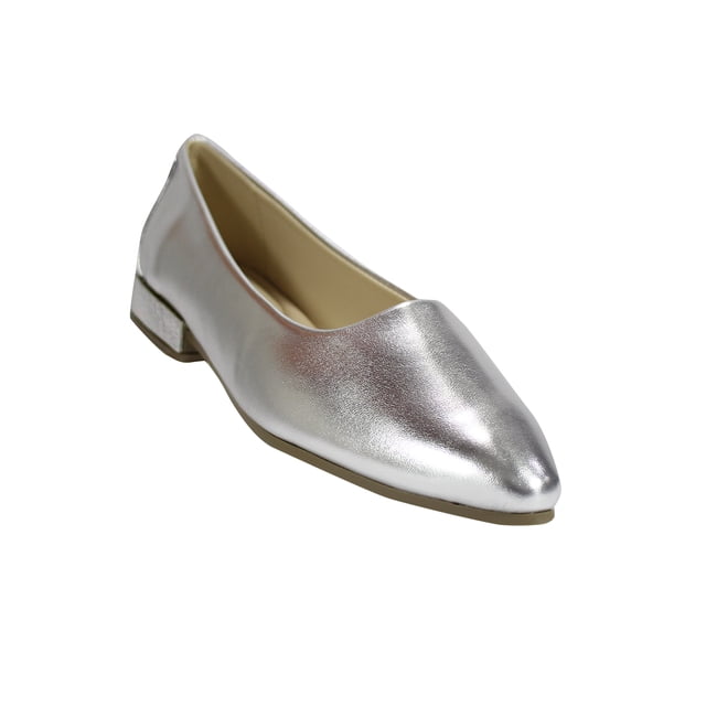 FLAT BALERINA CASUAL LEON MUJER PLATA SINTETICO 5001-M
