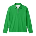 thumbnail image 4 of LUGOGNE Girls Boys Pullover Sweatshirt Quarter Zip Long Sleeve Collar Sweatshirts Kids Comfortable Fall Winter Casual School Uniform Outfits Green,9-10Years, 4 of 9