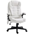 thumbnail image 1 of Vinsetto Chaise de Bureau Inclinable de Massage Aspect Lin Blanche / Chaise de Direction à Dossier Haut Pivotante / 6 Points de Vibration, Hauteur Réglable, Inclinaison de 130° / 26.4 Pouces L x 29.1 Pouces P x 45.7 Pouces H, 1 of 7