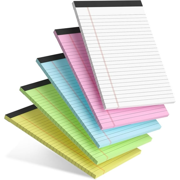 Square 5 Pcs Note Pads，Colored Writing Pads 8.5*11.65 Inch, 50 Sheets/Pack, Note Pads, Colored Notepad, Office Supplies