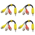 thumbnail image 1 of LOVEVER 4pcs AV Audio Splitter RCA Cable Extension Cable 3-way Splitter Audio Adapter, 1 of 7
