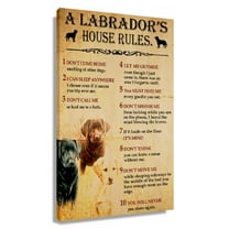 Funny Labrador Dog Wall Art House Rules Retro Poster Wall Decorative Prints Canvas For Living Room Unframed 12x18 in