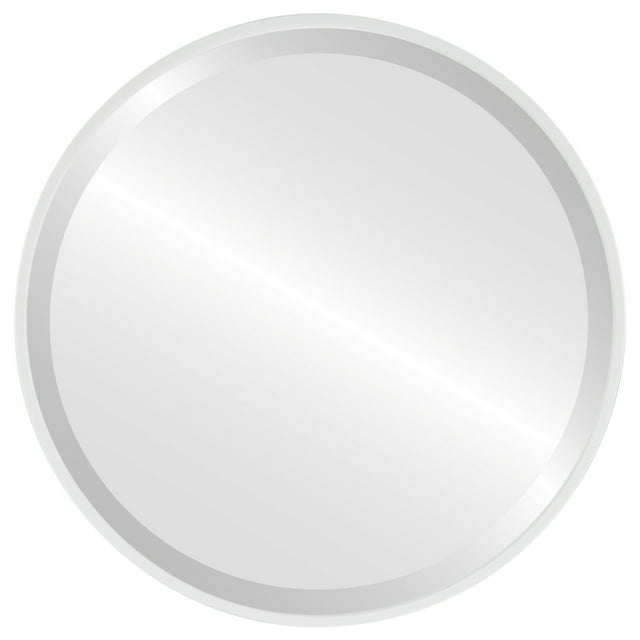 Miroir Rond Encadré Singapore - Blanc Lin - 31 Pouces x 31 Pouces