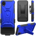 thumbnail image 2 of SPY CASE for Alcatel TCL A3 A509DL / TCL A30 Case with Tempered Glass Screen Protector Hybrid Cover with Kickstand Phone Belt Clip Holster - Blue, 2 of 7