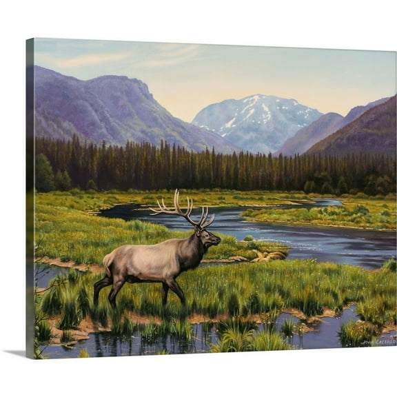 Great Big Canvas "Meadows of Grand Lake, Colorado" by John Zaccheo Silver Olive Green Wrapped Canvas Print Wall Artwork
