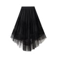 thumbnail image 2 of Michellecmm Women's Fashion Midi Skirts Solid Color Irregular Ruffles Cake Elastic Waist Skirts Spring Summer Casual Skirts Streetwear, 2 of 9