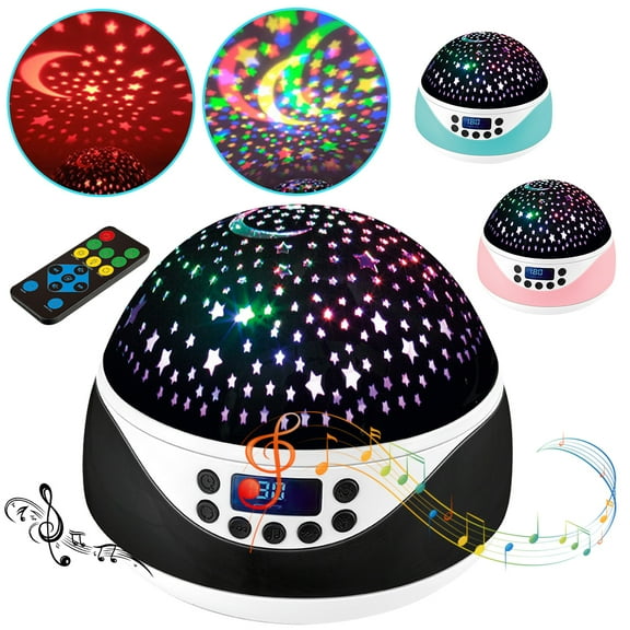 Chok Night Light for Kids with Music&Timer Baby Night Light Star Projector White Noise Machine for Baby Sleeping Soother12 Soothing Sounds Remote Control Timer for Nursery Children Girls Boys