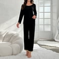 thumbnail image 5 of Eternatastic Womens Cute Pajama Sets Long Sleeve Solid Color Lounge Set Pockets Two Piece Outfits 2024, 5 of 8