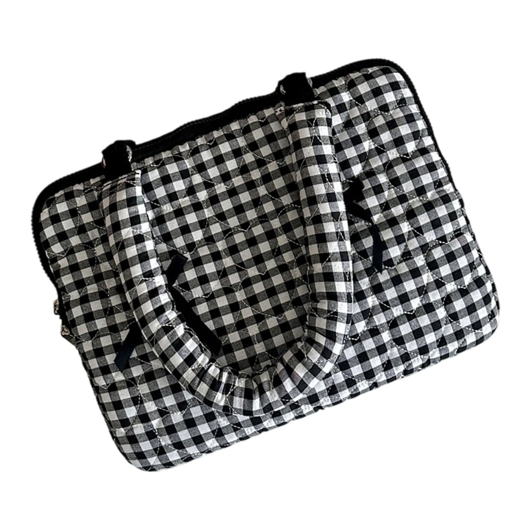 Computer Case Cloth Laptop Bag with Bows Design For Pad Tablets Travel Storage Case Checkered Shoulder Bag