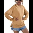 thumbnail image 3 of Sudadera de Larga para Mujer, Holgada, para Hacer Ejercicio, para Salir, Informal, con Capucha Camello L, 3 of 10