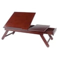 thumbnail image 6 of Pemberly Row Solid Wood Lap Desk Flip Top w/ Drawer and Foldable Legs in Walnut, 6 of 17