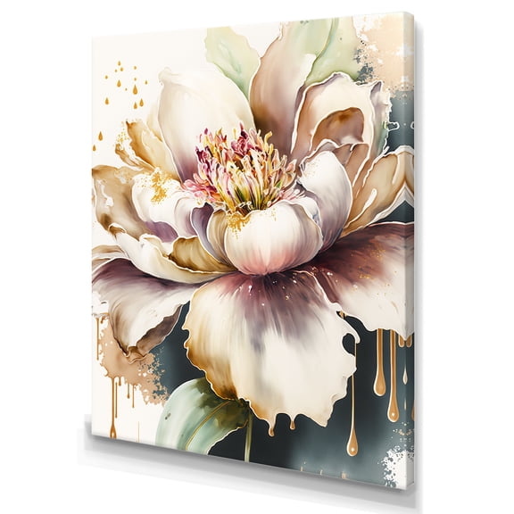 Designart Pink And Cream Watercolor Flower II Canvas Wall Art