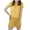 Yellow, variant on Bovxnpu Summer Casual Outfits For Women, 2 Piece Lounge Sets, Women Casual Knitted Streak Round Neck Short Sleeve Shorts Home Set Free Size