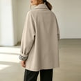 thumbnail image 6 of Levmjia Women's Casual Trench Coat Lapel Collar Long Sleeve Button Down Plaid Lined Jacket Fall Fashion Outerwear with Pockets, 6 of 7
